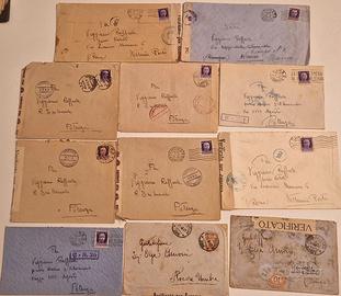 francobolli regno 11 Buste Verificate per censura