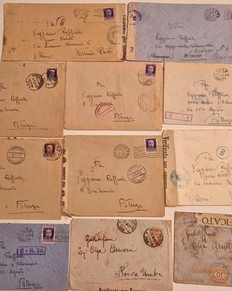 francobolli regno 11 Buste Verificate per censura
