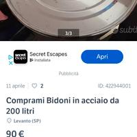 bidoni acciaio 