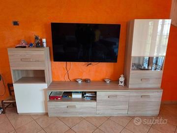 Soggiorno modulare attrezzato Pegaso effetto olmo