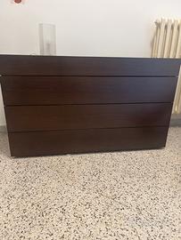 Comó camera da letto 4 cassetti legno marrone