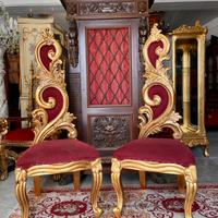Coppia di poltrone troni stile barocco