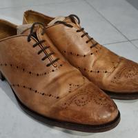 Scarpe eleganti marroni tabacco artigianali n° 43