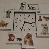Orologio a muro con portafoto (cani, gatti, ecc.)