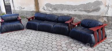 Salotto in pelle anni 70 Luciano Frigerio