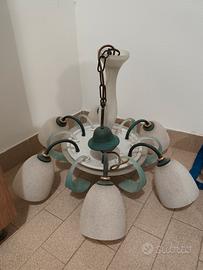 Lampadario vintage in vetro