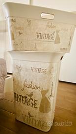 Set cesta bucato e porta biancheria