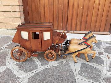 Carrozza con cavalli carovana diligenza anni 50