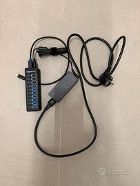 hub usb amazonbasics 10 porte con alimentatore 65w