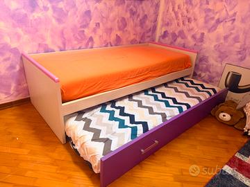 Letto singolo con secondo letto estraibile