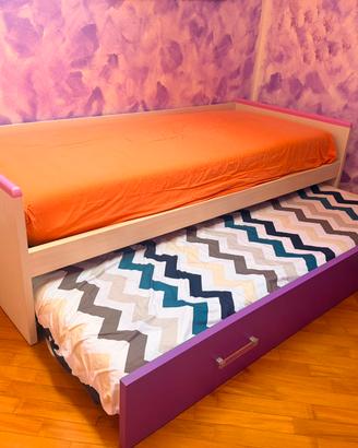 Letto singolo con secondo letto estraibile