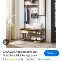 scarpiera appendiabiti con specchio