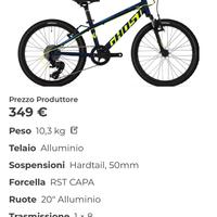 MTB Ghost 20” bici bambino