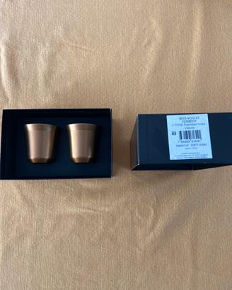 Set 2 tazze caffe Nespresso Pixe Volluto color oro