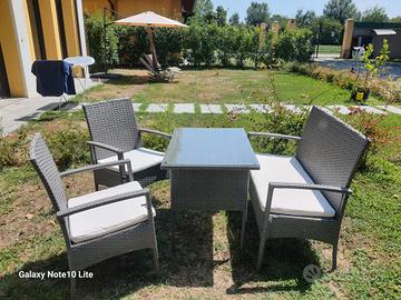 Set salottino da giardino con tavolino