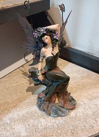 Statuina Fata Les Alpes in resina dipinta a mano