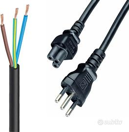 2x Cavo Alimentazione Tripolare IEC320 C5 90cm