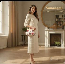 Clutch in cotone realizzata a mano all' uncinetto 