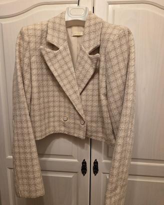 Blazer crop in tweed