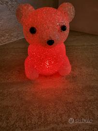 Lampada LED Notturna Orsetto Rosa RGB multicol.