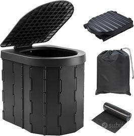 WC Portatile Toilette da Campeggio 28x33x30cm Nero