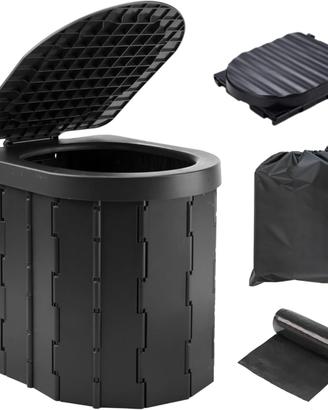 WC Portatile Toilette da Campeggio 28x33x30cm Nero