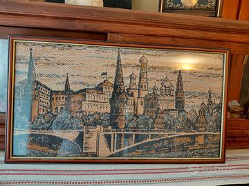 Arazzo incorniciato raffigurante un paesaggio