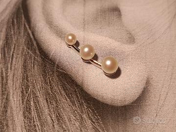 orecchini oro bianco 18kt con perle 