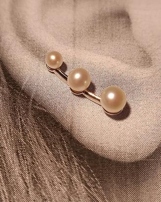 orecchini oro bianco 18kt con perle 
