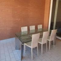 Tavolo acciaio e cristallo Cattelan