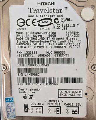 Hard Disk Hitachi Travelstar 60GB 2.5" IDE