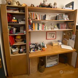 Libreria con scrivania e cassettiera