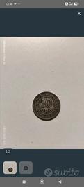 Moneta antica  danese 10 ore 1907 in argento 