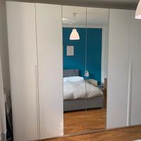 Armadio donatella 6 ante con specchio cassettiera