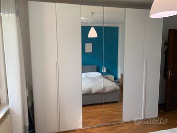 Armadio donatella 6 ante con specchio cassettiera