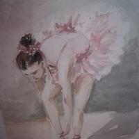 Dipinto acquerello ballerina di M. Pia Lauriq