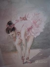 Dipinto acquerello ballerina di M. Pia Lauriq