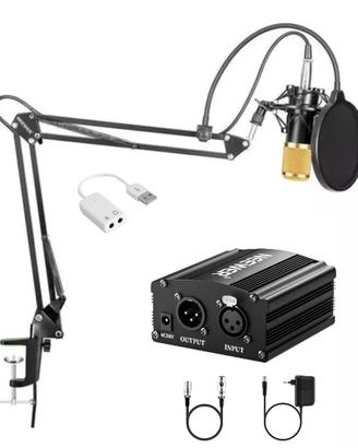 Kit microfono condensatore accessori phantom power