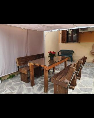 tavolo e panche da giardino 