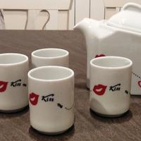SET PORCELLANA 6 bicchieri + 1 teiera  caffettiera