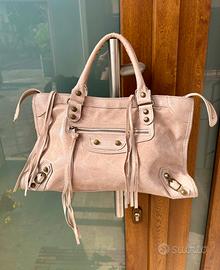 City bag Pink/Lilla vera pelle made italy