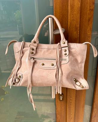 City bag Pink/Lilla vera pelle made italy