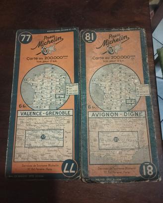 cartine stradali Francia vintage 