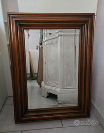 Specchio con cornice in legno quadro 80 cm x 60 cm