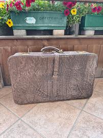 Valigia vintage in pelle anni '60