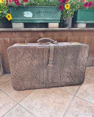 Valigia vintage in pelle anni '60