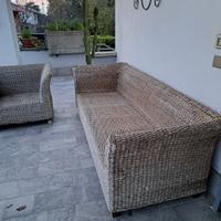 set in rattan  divano  e poltrona 