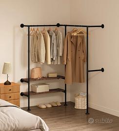 Armadio Guardaroba appendiabiti aperto 2 ripiani