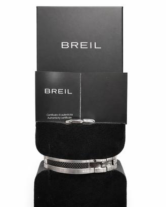 Bracciale uomo Breil acciao con inserto carbonio