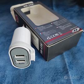 Caricabatterie con 2 usb 2.4 Ah cellulare e tablet